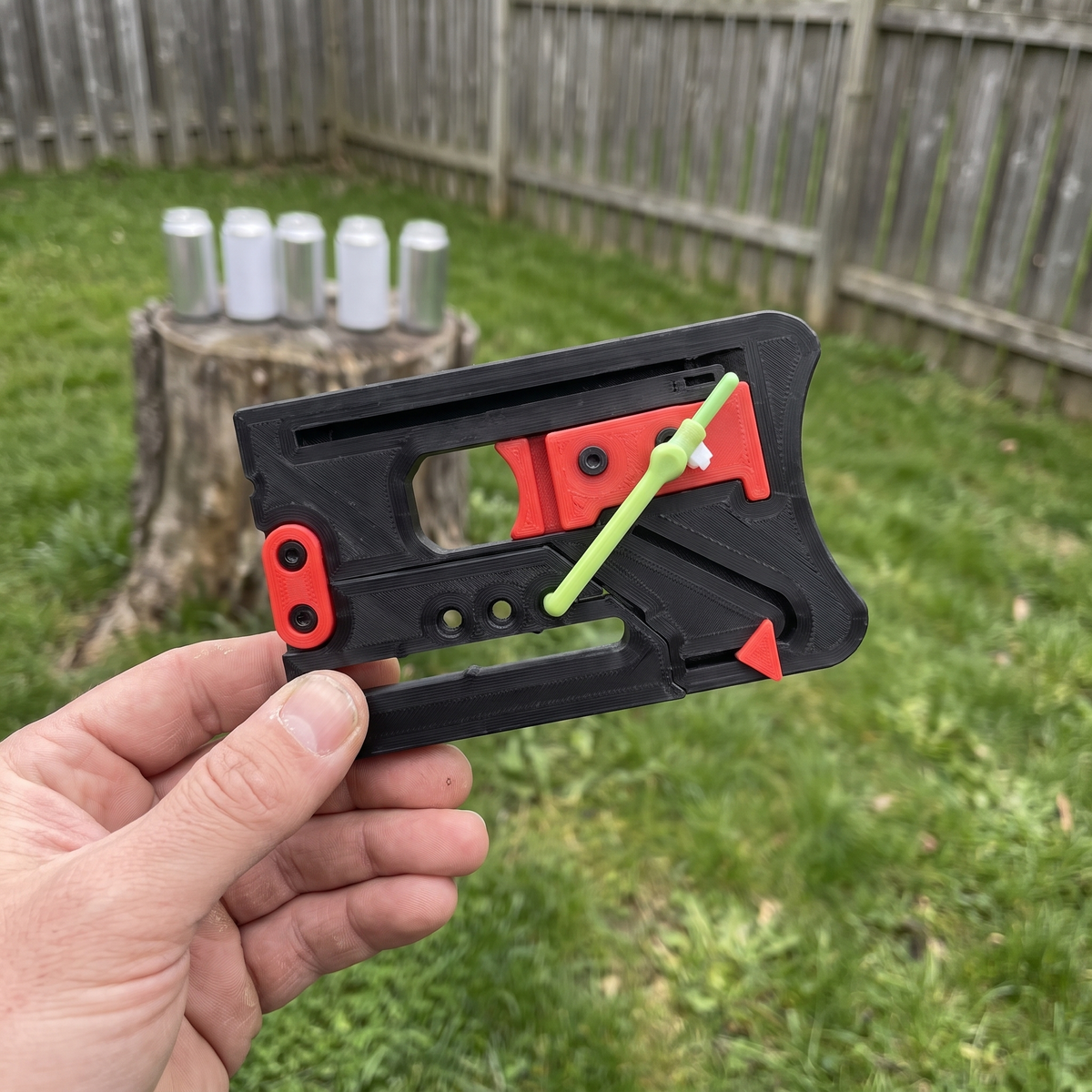 Foldable Card Slingshot - Black - in hand