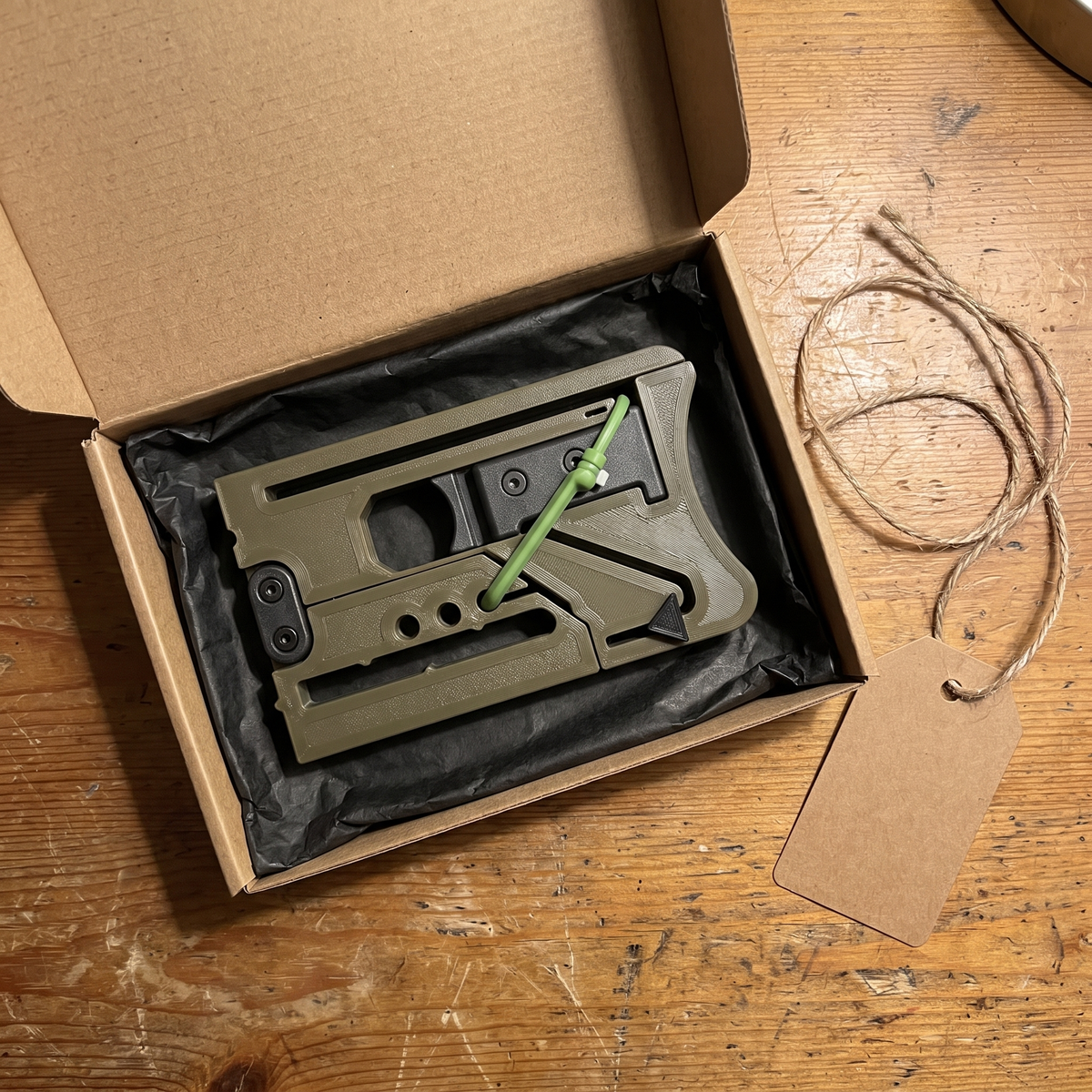 Olive Sling Pop card slingshot in a gift box