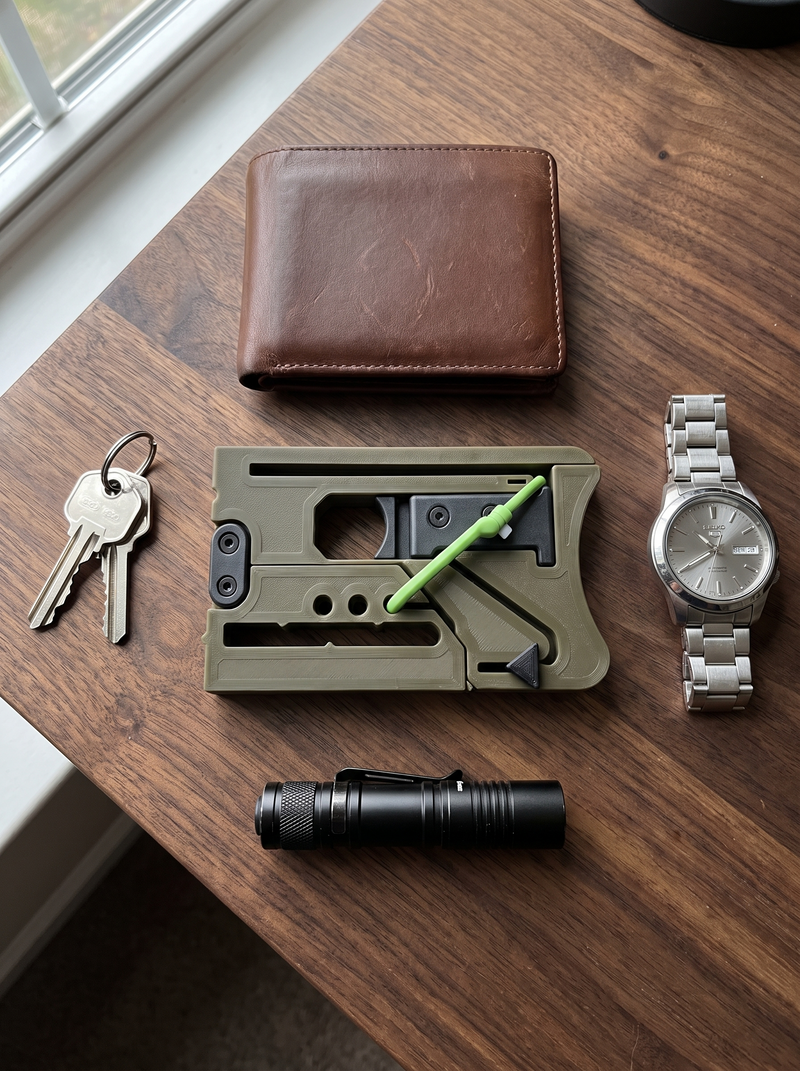 Everyday Carry Olive colorway, desk drop